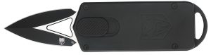 CobraTec Knives CTASPBLK ASP  1.94" OTF Dagger Plain D2 Steel Blade, 3.31" Black Aluminum Handle
