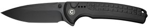 Civivi Knives C22025D-1 Sentinel Strike II 3.70" Folding Plain Black Stonewashed Nitro-V Steel Blade, Black Textured FRN Handle