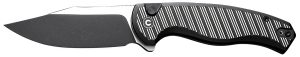 Civivi Knives C23040B-1 Stormhowl 3.30" Folding Clip Point Plain Black Stonewashed Nitro-V Steel Blade, Milled Black Aluminum Handle