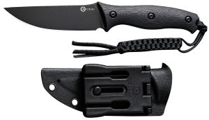 Civivi Knives C23041-1 Stormridge 3.92" Fixed Straight Back Plain Black Stonewashed Nitro-V Steel Blade, Black Textured G10 Handle