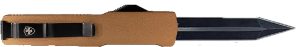 Templar Knife MAAB121 Premium LW  Slim 3.25" OTF Dagger Plain Black Oxide Stonewashed Powder Coated D2 Steel Blade, 5" Bronze Anodized Aged Aluminum Handle