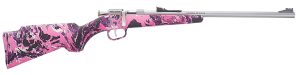 Henry H005RMG Mini Bolt  Youth 22 S/L/LR 1rd 16.25" Matte Stainless Steel Barrel, Matte Drilled & Tapped Stainless Steel Receiver, Muddy Girl Fixed w/Pistol Grip Synthetic Stock, Right Hand
