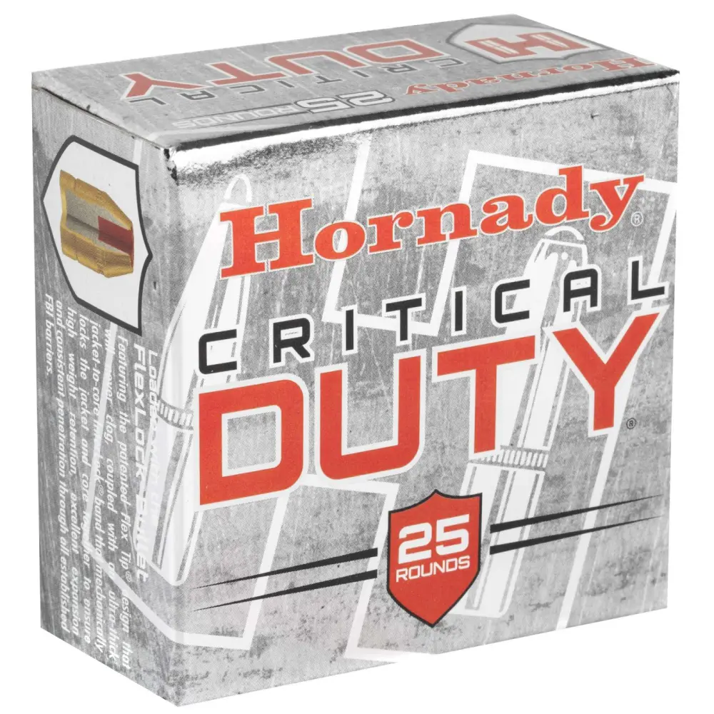 HORNADY CRITICAL DUTY 9MM 135GR+P FTX 25RD BX 250RD CASE