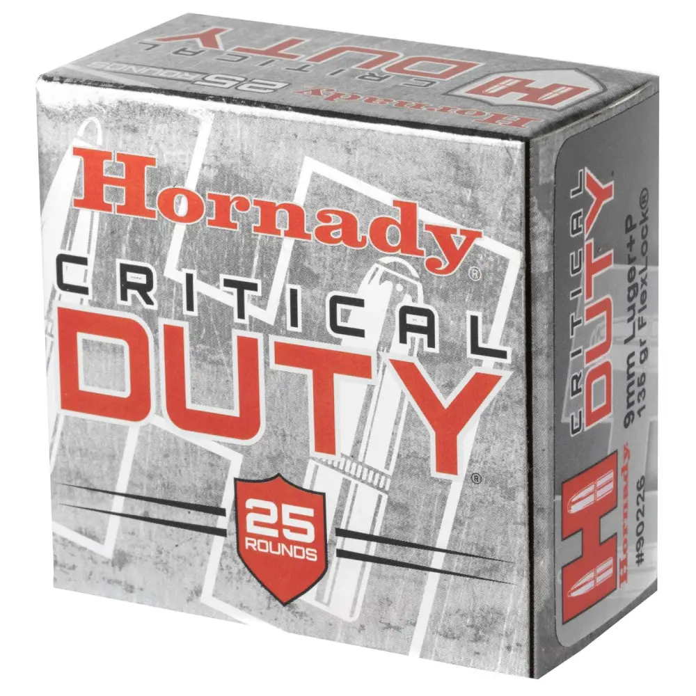 HORNADY CRITICAL DUTY 9MM 135GR+P FTX 25RD BX 250RD CASE - Image 2