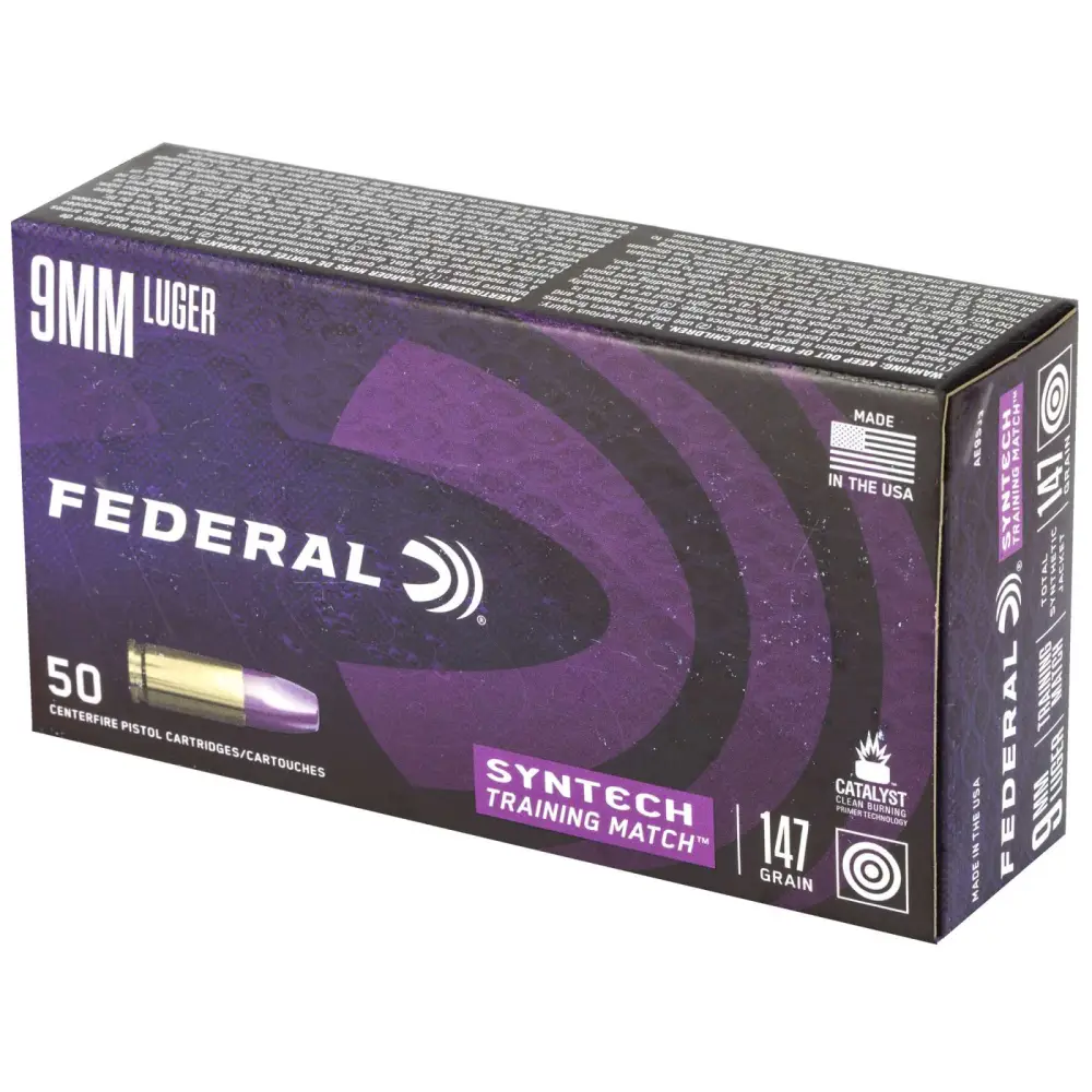 FEDERAL AE 9MM 147G SYNTEC MTCH TSJ 50RD BX 10/CASE - Image 2