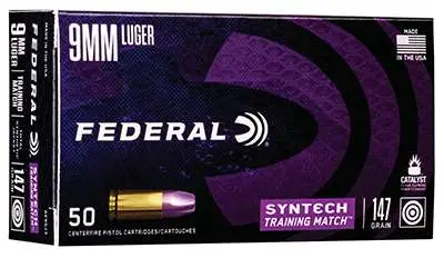 FEDERAL AE 9MM 147G SYNTEC MTCH TSJ 50RD BX 10/CASE - Image 4