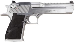 Magnum Research DE44BC Desert Eagle Mark XIX 44 Rem Mag Caliber with 6" Picatinny Barrel, 8+1 Capacity, Overall Brushed Chrome Finish Carbon Steel, Beavertail Frame, Serrated Slide & Black Rubber Grip