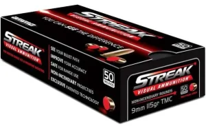 AMMO INC STREAK 9MM 115GR RED 50RD BX 1000RD CASE