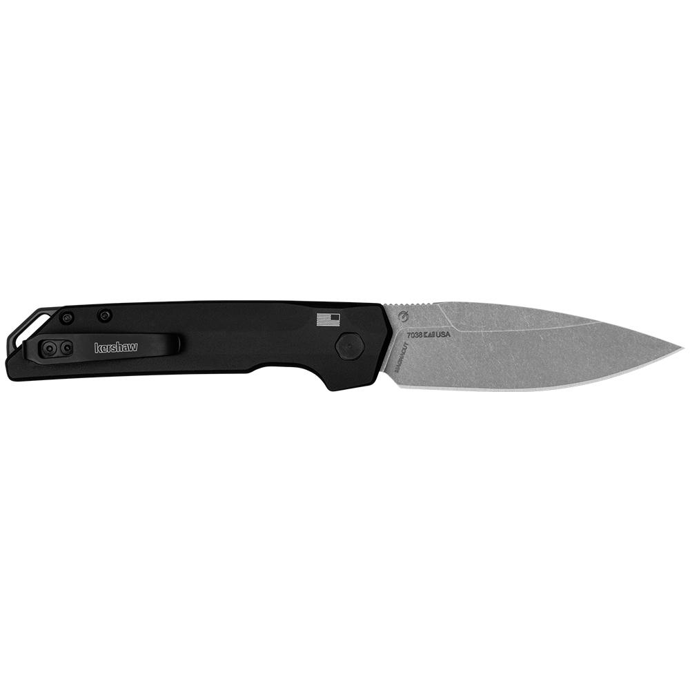 Kershaw Launch Iridium Folding Knife 3-2/5" Spear Point Blade Black