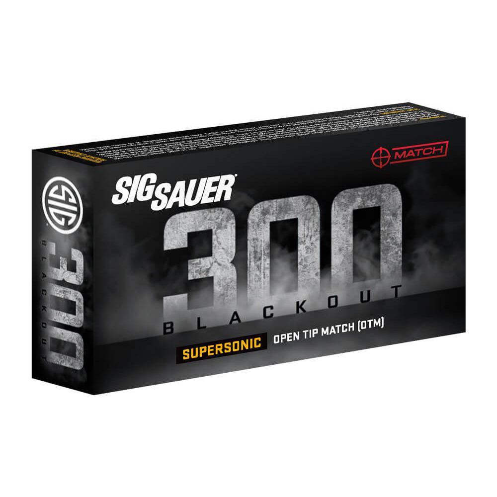 Sig Sauer Supersonic Open Tip Match Rifle Ammunition .300 AAC Blackout 125gr OTM 2200 fps 20/ct