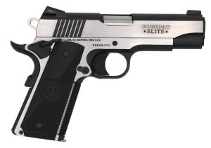 Colt Mfg O4080CE Combat Elite Commander 45 ACP 8+1 4.25" Stainless Steel Barrel, Two-Tone Serrated Stainless Steel Slide & Frame w/Beavertail, Black Scalloped G10 Grip, Ambidextrous