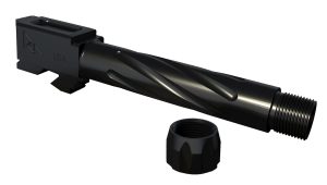 Rival Arms RA20G202A Precision  9mm Luger Compatible w/Glock 19 Gen3-4, 4.02" Fluted Threaded Black PVD Stainless Steel
