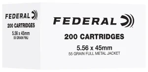 FEDERAL 5.56 NATO 55GR FMJ 200RD/BX 5BX/CS