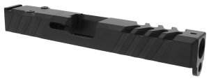 TacFire  Replacement Slide  9mm Luger Graphite Black Cerakote Stainless Steel with Optics Cut & Slide Ports for Glock 17 Gen3