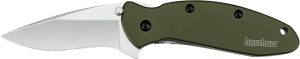 Kershaw 1620OL Scallion  2.40" Folding Drop Point Plain Bead Blasted 420HC SS Blade Olive Drab Anodized Aluminum Handle Includes Pocket Clip