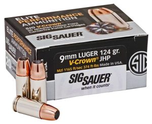 SIG 9MM 124GR V-CROWN 20RD
