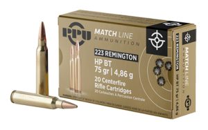 PPU .223 REM MATCH 75GR HPBT 20/1000