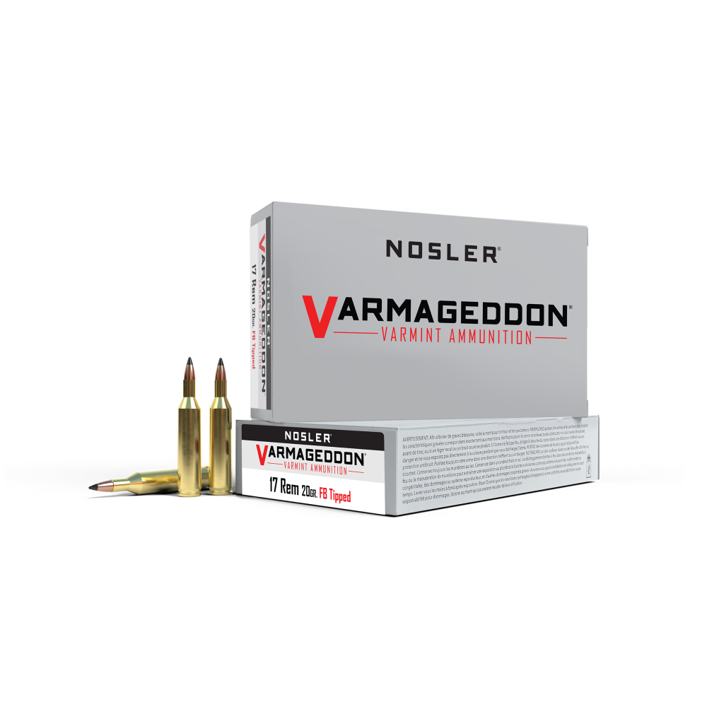 Nosler Varmegeddon Rifle Ammunition .17 Rem 20 gr FB Tipped 4200 fps 20/ct