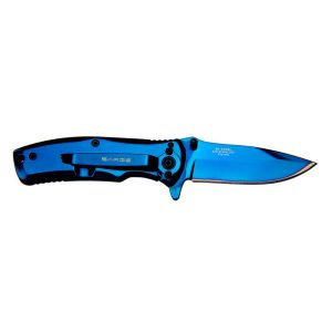 Sarge Knives Phase Folding Knife 2-1/2" Drop Point Blade Blue Tin