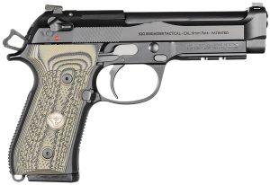 Wilson Combat BER92BRIG9 92G Brigadier Tactical 9mm Luger 15+1 4.70" Target Crown Steel Barrel, Black Serrated Steel Slide, Black Steel Frame w/Picatinny Rail, Dirty Olive G10 Grip, Ambidextrous