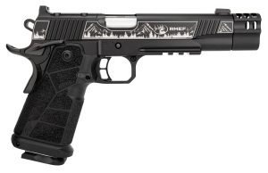 Kimber Mfg, Inc 3600305 DS Warrior Camp Guard Elite Full Size 10mm Auto 18+1 5" Matte Stainless Compensated Barrel, KimPro Black Stainless Steel Engraved Lightening Cut/Optic Ready/Serrated Slide, Bla
