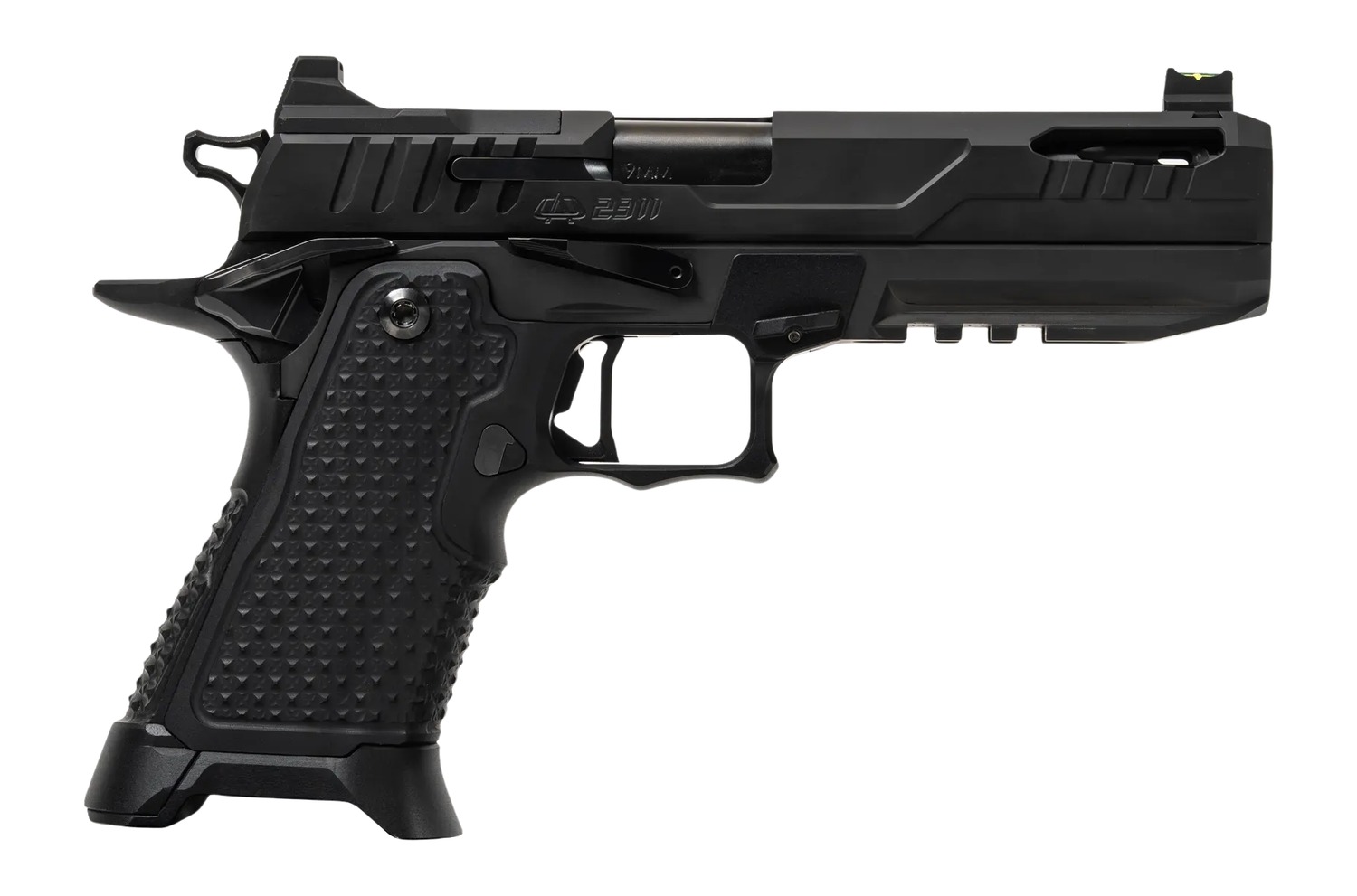 Oa Defense 2311 Pro Elite Full Size 9mm Luger 21+1 5" Ported Barrel, Black DLC Steel Optic Ready/Serrated Slide, Black Aluminum Frame w/Picatinny Rail, Black Aluminum Grip, Ambidextrous