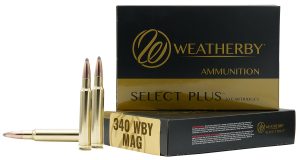 Weatherby B340225TTSX Select Plus  340WthbyMag 225gr Barnes Tipped TSX Lead Free 20 Per Box/10 Case