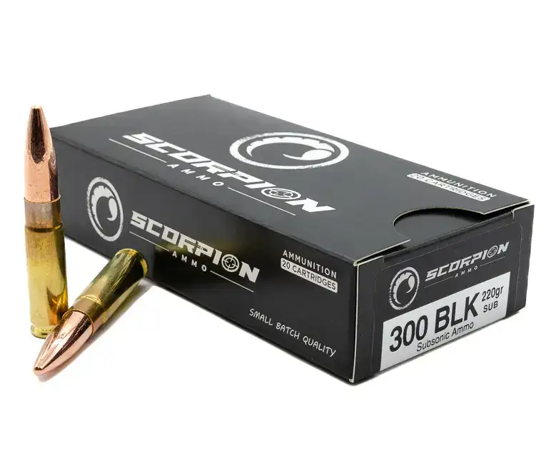 SCORPION 300 BLACKOUT 220GR SUBSONIC 20RD BOX/400RD CASE