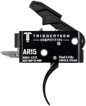TriggerTech AR0SBB33NNP Competitive Pro Curved Single-Stage 3 lbs Fixed for AR-15