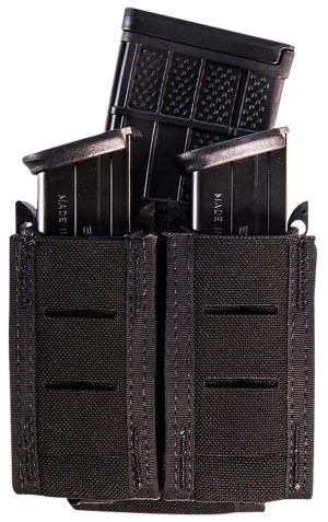 High Speed Gear 41TP02BK TACO Duty Double (2 Pistol/1 Rifle), Black Nylon with MOLLE Exterior, Fits MOLLE & 2" Belt