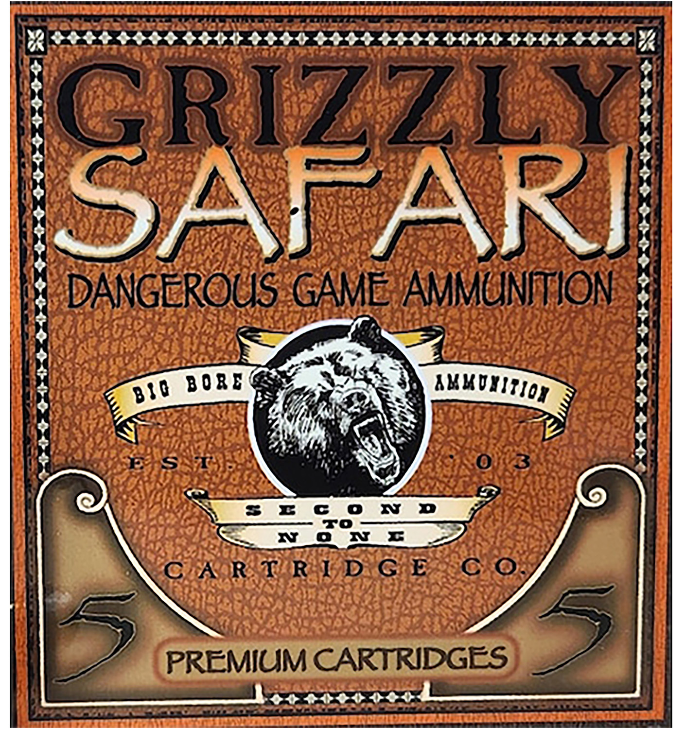 Grizzly Ammo GC45RG5 450Rigby 500gr Solid Brass 5 Per Box/10 Case