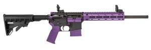 Tippmann Arms A101222 M4-22 LTE 22 LR 25+1 16" Black Parkerized Threaded Barrel, Matte Black Aluminum Receiver w/Picatinny Rail, Purple M-LOK Handguard, Composite Forend, Black Polymer Stock, Purple G