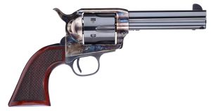 Taylors & Company 556204DE Short Stroke Smoke Wagon 357 Mag 6rd 4.75" Blued Cylinder & Barrel Color Case Hardened Steel Frame Checkered Walnut Navy Size Grip (Taylor Tuned)