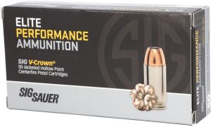 SIG AMMO 40SW 180GR ELITE V-CROWN JHP 50/10