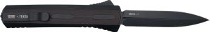 Zastava A7 OTF Knife - Tactical Black Wood | S35VN Dagger Blade