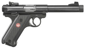Ruger 40178 Mark IV Target Sports South Exclusive 22 LR 10+1 5.50" Blued Threaded Bull Barrel, Blued Aluminum Frame, Black Checkered Polymer Grip, Right Hand, Two Magazines