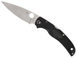 Spyderco C244PBK Native Chief Lightweight 4.02" Folding Plain Stonewashed CTS BD1N SS Blade/Black Textured FRN Handle Includes Pocket Clip