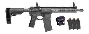 Springfield Armory STV995300BLCV2SBAPAC SAINT Victor Gear Pac 300 Blackout 10+1 9.50" Black Nitride Threaded Barrel, Black Hardcoat Anodize Aluminum Receiver w/ Rail, M-LOK Handguard, Black Polymer SB