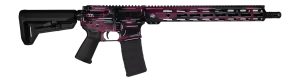 Shark Coast Tactical SCC02119ABKCH Anime-15 5.56 NATO 30+1 16" Black Nitride Threaded Barrel, Black Cherry Cerakote Aluminum Receiver w/Picatinny Rail, M-LOK Handguard, Magpul Collapsible Black Polym
