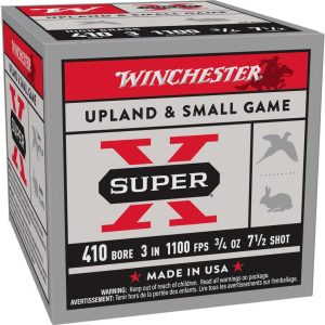 Winchester Super-X High-Brass Shotshells .410 ga 3" 3/4 oz 1100 fps #7.5 25/ct