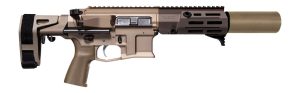 Maxim Defense MXM49700 PDX SD 5.56 NATO 20+1 5.50" Arid Brown Integrated Suppressor Barrel, Arid Brown Aluminum Receiver w/Picatinny Rail, M-Slot Handguard,Arid Brown Polymer Maxim CQB Brace, Polymer
