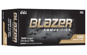 BLAZER 9MM 124GR FMJ 100RD TRAY