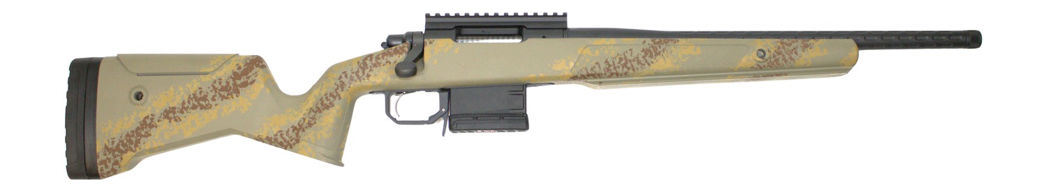 Great Lakes Firearms GL700308SSLTAN GL700 308 Win 5+1 18" Aluminum Receiver w/Picatinny Rail, Fixed Lichen Tan Carbon Fiber Stock